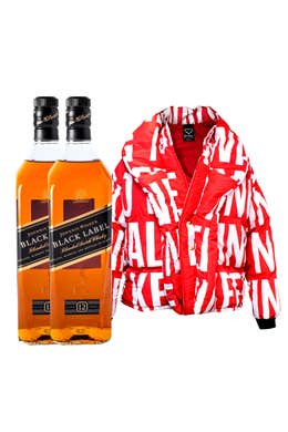 2 Whisky Johnnie Walker Black Label 1000ml + 1 Puffer Edición Especial