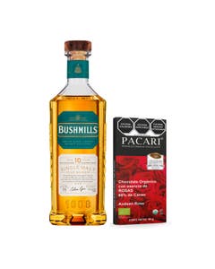 Whisky Bushmills 10 Años + Chocolate Pacari Rosas 50gr