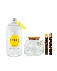 Ginebra Diega Amarilla 950 ml + Tetera de Cristal + Infusiones