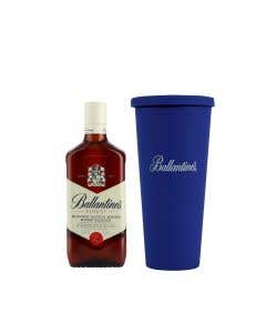Whisky Ballantines Finest Blended Scotch 700 ml+ 1 Vaso Azul
