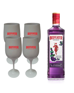 Gin Beefeater Black Berry 700ml +  4 Copas de Vidrio