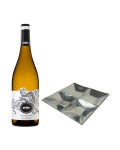 Vino Blanco Pulpo Albariño 750 ML + Charola 4 divisiones