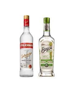 Vodka Stolichnaya Spirit - 750 ml + Ron Bayou White 750ML