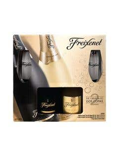 Vap Freixenet Cordon Negro Brut 750ml + Freixenet Carta Nevada Semi Seco  + 2 Copas Flauta  Bohemia Crystal.