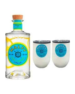 Ginebra Malfy con Limón - 750 ml + 2 Termos