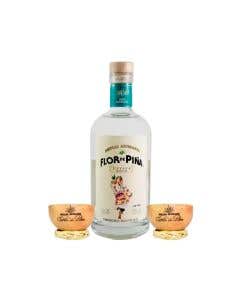 Mezcal Flor de Piña Cuishe - 750ml + 2 Jicaras para Mezcal