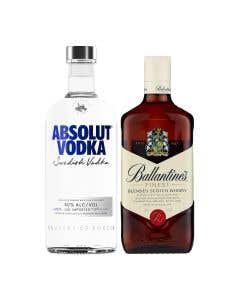 Whisky Ballantines Finest Blended Scotch 700 ml + Vodka Absolut Azul 750 ml