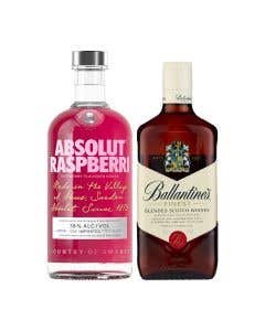 Whisky Ballantines Finest Blended Scotch 700 ml + Vodka Absolut Raspberri - 750 ml