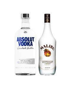 Vodka Absolut Azul 750 ml + Licor Malibu de Coco - 750 ml