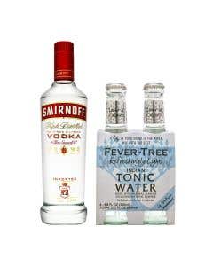 Vodka Smirnoff No.21 750 ml + Agua Tónica Fever Tree Light 4 Pack 200 ml