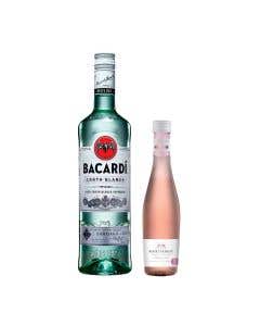 Ron Bacardi Blanco 980 ml + Vino Rosado Clavet Rose Danjou 187 ml