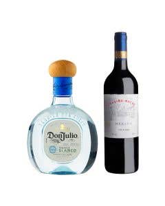 Tequila Don Julio Blanco 700 ml + Vino Tinto Merlot Cousiño Macul 750 ml