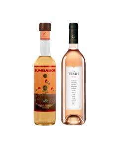 Tequila Zumbador Reposado 750 ml + Vino Rosado La Terre Cavas de Francia 750 ml