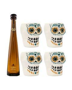 Tequila Don Julio 1942 Añejo 750 ml + 4 Vasos de Calavera