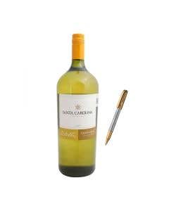 Vino Blanco Santa Carolina Estrellas Chardonnay 1.5 L + Plumon