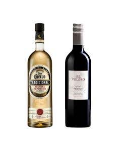 Tequila Jose Cuervo Tradicional Reposado 950 ml + Vino Tinto El Velero Temp Garnacha 750 ml