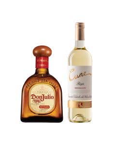 Tequila Don Julio Reposado 700 ml + Vino Blanco Cune Semi Dulce 750 ml