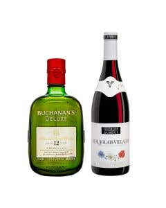 Whisky Buchanan's Deluxe 12 Años 750 ml + Vino Tinto Beaujolais Villages Duboeuf 750 ml