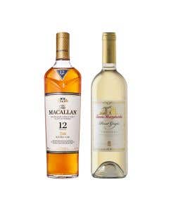 Whisky Macallan 12 Años Double Cask 700 ml + Vino Blanco Santa Margherita Pinot Grigio 750 ml