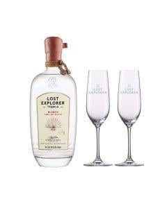 Tequila The Lost Explorer Blanco 750 ml + 2 Copas de Cristal