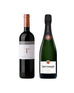 Vino Tinto TM 750 ml + Champagne Taittinger Brut 750 ml