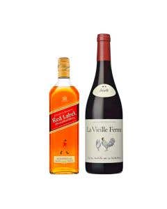 Whisky Johnnie Walker Red Label Blended Scotch 700 ml + Vino Tinto Perrin Vieille Ferme 750 ml