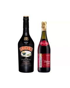 Crema de Whisky Baileys Original 1 L + Vino Espumoso Lambrusco Rosado Tavernello 750 ml