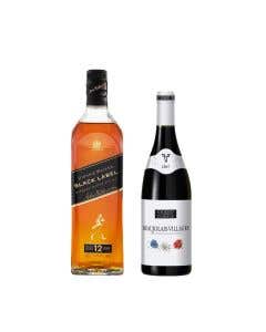 Whisky Johnnie Walker Black Label Blended Scotch 1 L + Vino Tinto Beaujolais Villages Duboeuf 750 ml
