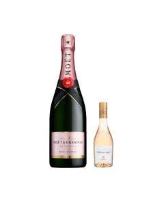 Champagne Moet & Chandon Rose Imperial 750 ml + Vino Rosado Whispering Angel 375 ml