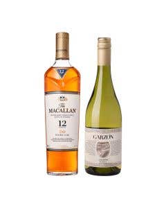 Whisky Macallan 12 Años Double Cask 700 ml + Vino Blanco Albariño Reserva Garzon 750 ml