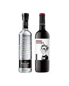 Tequila Maestro Dobel Diamante 700 ml + Vino Tinto Roqueta Friki Wines Tempranillo 750 ml