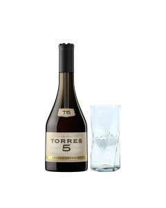 Brandy Torres 5 Años 700 ml + 1 Vaso de Cristal