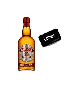 Whisky Chivas Regal 12 Años 750 ml + 1 Tarjeta Uber 200mxn