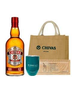 Whisky Chivas Regal 12 Años - 750 ml + 1 Bolsa + 1 Tabla + 1 Termo 