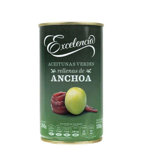 Aceitunas Rellenas DE ANCHOA SUAVE – Aceitunas Excelencia