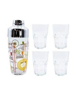 Juego Shaker Y 4 Vasos Samba Luminarc