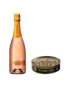 Vino Espumoso Mistinguett Cava Brut Rose 750 ml + Sardinillas Ahumadas Brivais Vilnis - 112 g