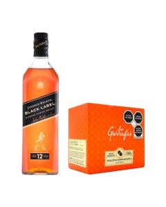Whisky Johnnie Walker Black Label Blended Scotch 750 ml + Galletas Las Garrafas Polvorón Naranja 150gr