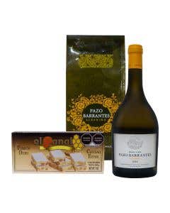 Vino Blanco Pazo Barrantes Albarino 19 750ml + Turron Duro Alicante El Panal - 200 grs