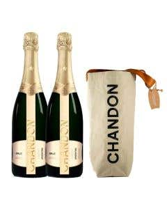 2 Vino Espumoso Chandon Brut 750ml + Hielera