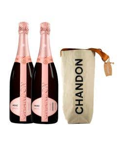 2 Vino Espumoso Chandon Rosé 750ml + Hielera
