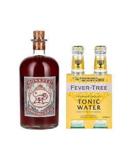 Ginebra Monkey 47 Sloe 500 ml + Agua Tónica Fever Tree 4 Pack 200 ml