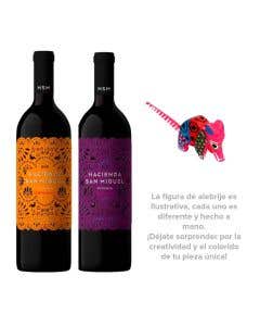 Vino Tinto Hacienda San Miguel Tempranillo Reserva 750 ml + Vino Tinto Hacienda San Miguel Malbec Reserva 750 ml + Alebrije