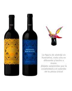 Vino Tinto Hacienda San Miguel Nebbiolo 750 ml + Vino Tinto Hacienda San Miguel Syrah Tempranillo Cabernet 750 ml + Alebrije