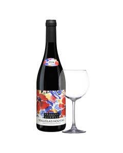 Vino Tinto Beaujolais Nouveau 2024 750 ml + Copa Anfora Bistro Vidrio 630 ml