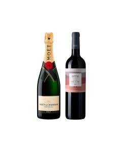Champagne Moet Brut 750 ml + Vino Tinto Serie By La Europea Temp Duero 750 ml