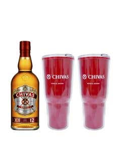 Whisky Chivas Regal 12 Años 750 ml + 2 Termos Rojo Chivas