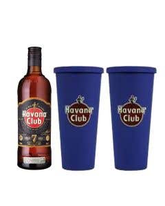 Ron Havana 7 Años 700 ml + 2 Termos Azul