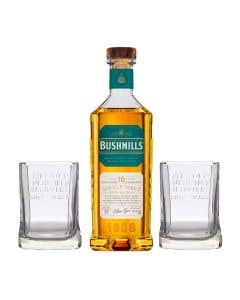 Whisky Bushmills 10 años 750ml + 2 Vasos Bushmills 