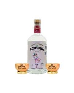 Mezcal Flor de Piña Tobala - 750ml + 2 Jicaras para Mezcal